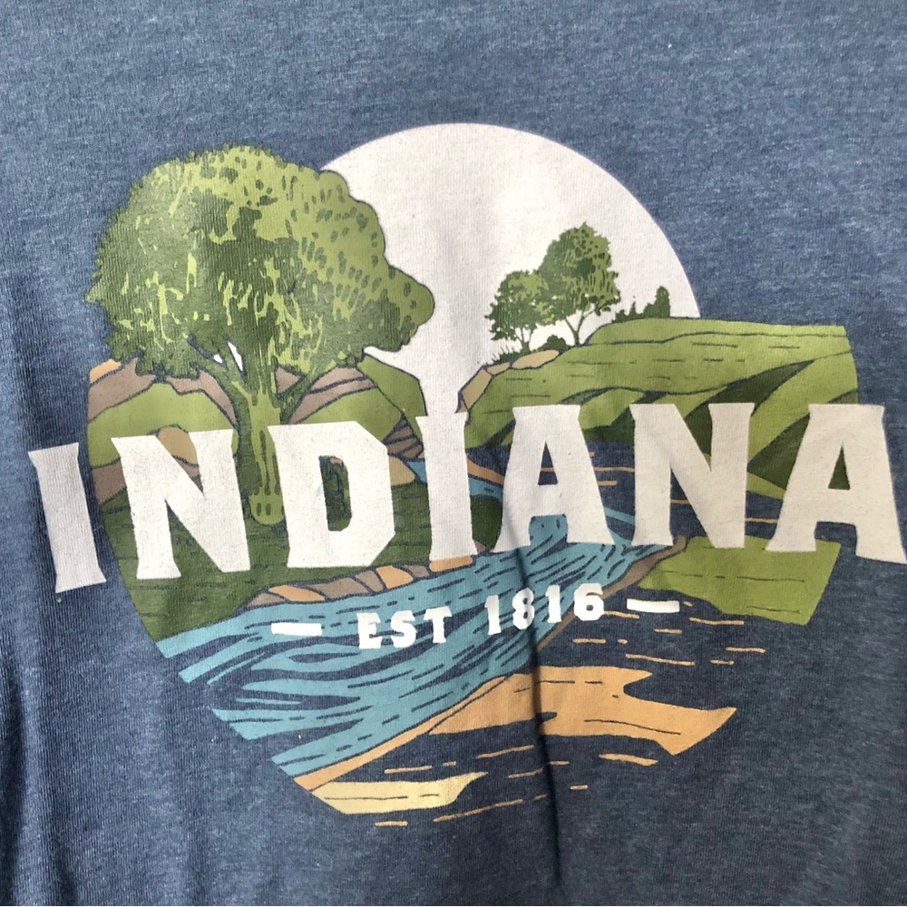 State of Mine Blue Indiana Graphic T-Shirt XX-Large